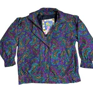 Vintage London Fog Glacial Fog Ski Bomber  Jacket Women's L Oversized Streetwear